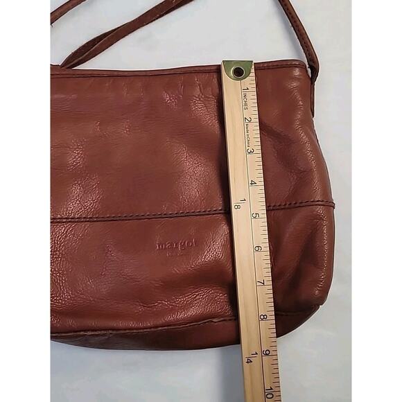 Margot New York VTG Brown Leather Crossbody Purse – Minimalist Classic Bag - Picture 3 of 9